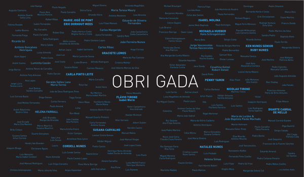 Obrigada! Thank you double page in the book.