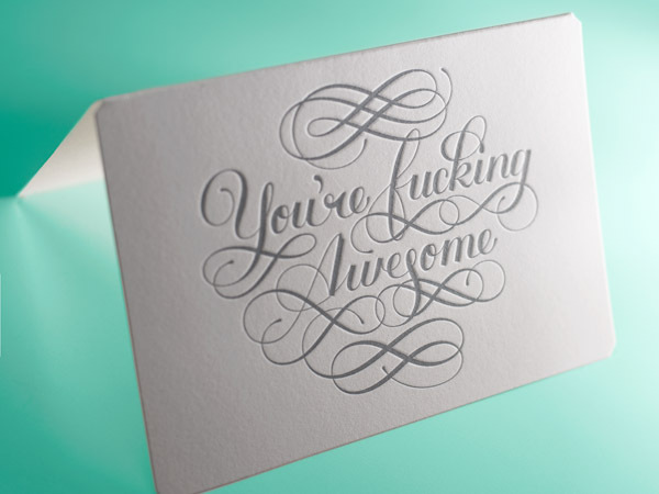 Calligraphuck letterpress greeting cards