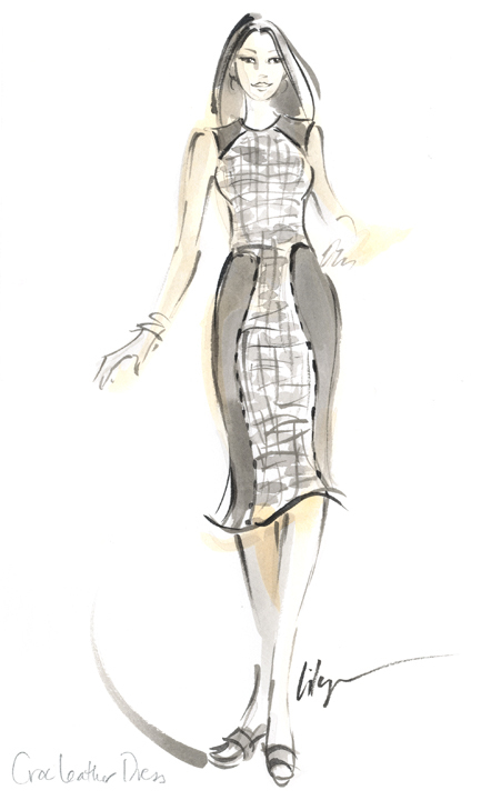 Croc Leather Textured Dress