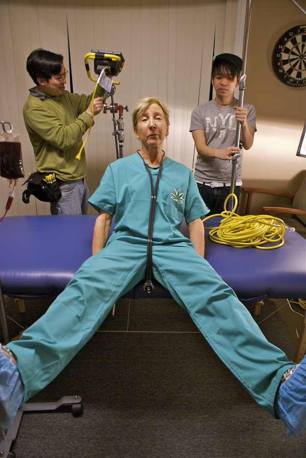 Lin Shaye Dr. 420 crotch shot