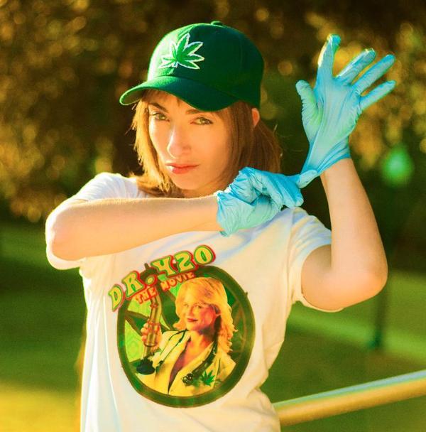 Naomi Grossman (aka Pepper in American Horror Story: Asylum) models Dr. 420 wear.