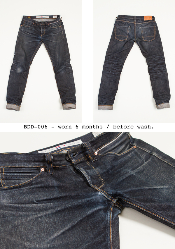 BDD-006 worn 6 months / before wash BDD-006 worn 6 months / before wash
