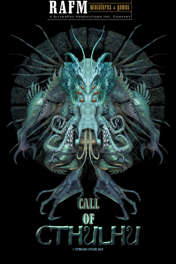 Blister card art for the new RAFM Call of Cthulhu Miniatures Line